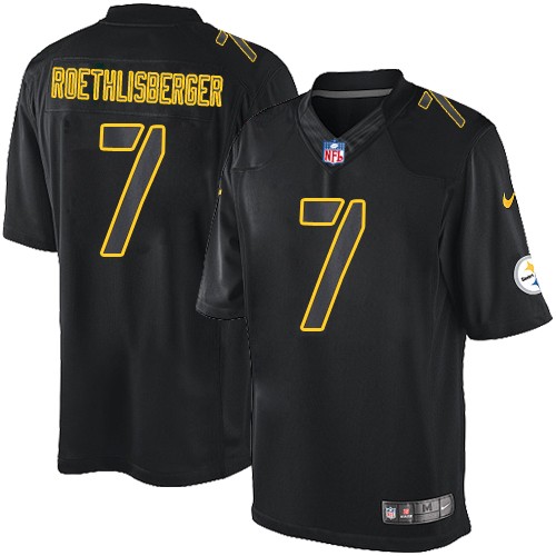 Youth Elite Ben Roethlisberger Nike Jersey Black - #7 Impact NFL Pittsburgh Steelers